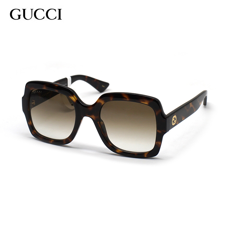 Gucci Gucci Sunglasses Classic Double g Interlocking Logo Sun Protection Fashionable Square Frame Face-Slimming Sunglasses Gg1337S