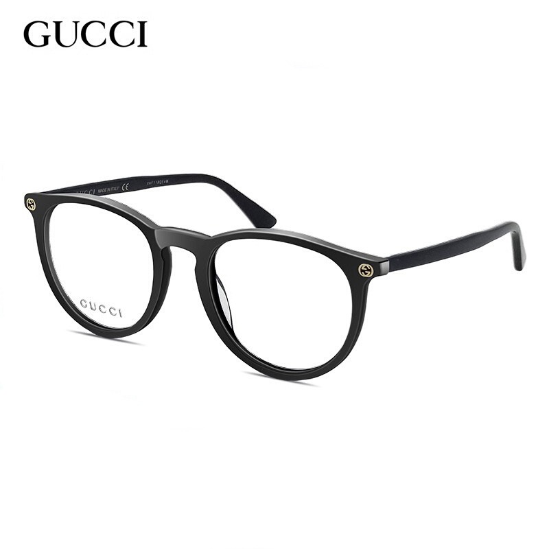Gucci Gg0027O Little Bee Black Round Frame Optical Myopia Glasses Frame Xu Qing Same Style for Men and Women