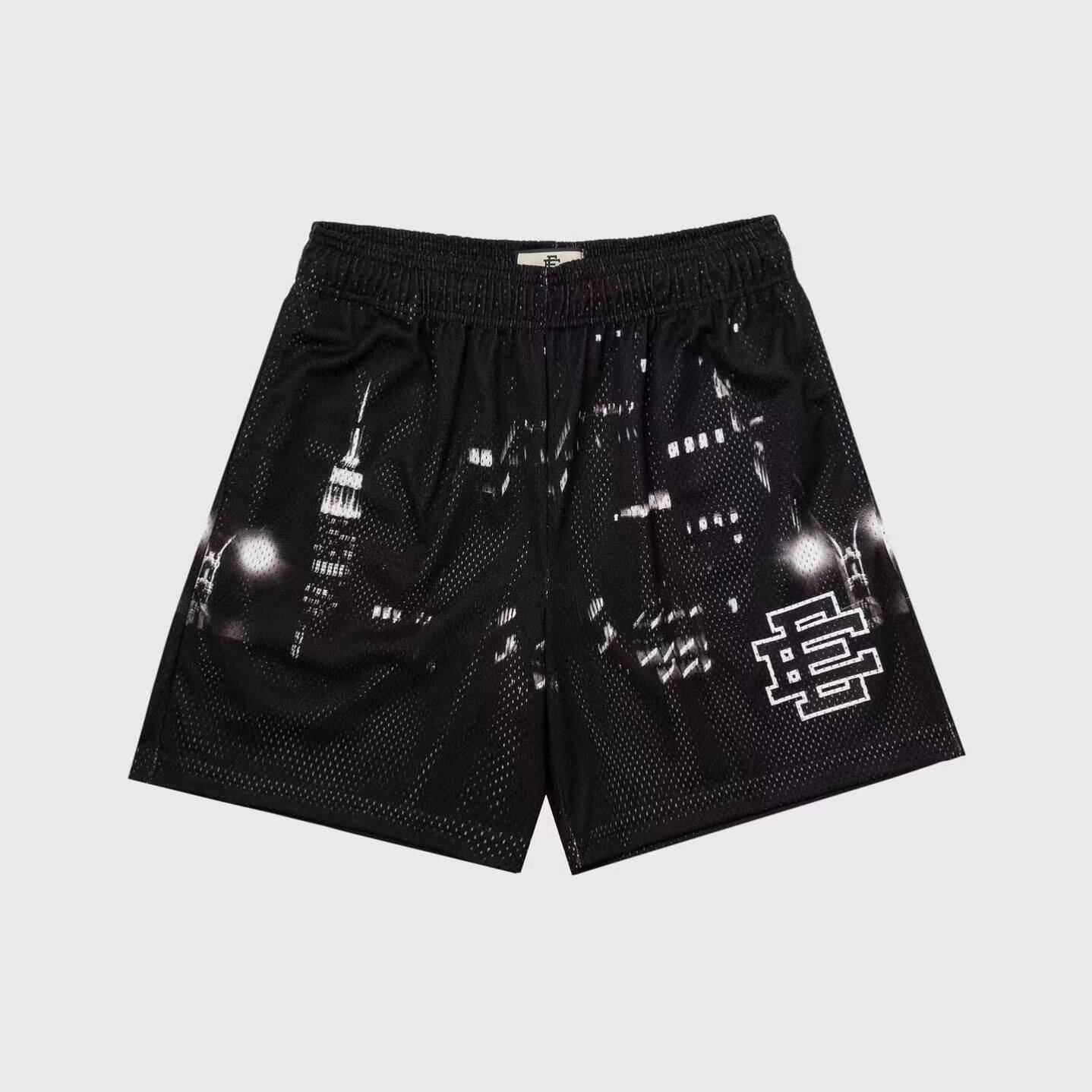 Eric Emanuel运动裤EE print shorts 印花logo 网眼 抽绳美式短裤 2
