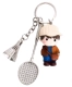 Cầu lông Keychain Mini Doll Trang sức Mặt dây chuyền Kim loại Hợp kim Cầu lông Quà tặng Thể thao Quà lưu niệm lưới vợt cầu lông