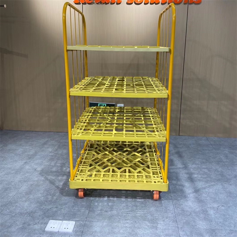 Thickened Plastic Base Plate Detachable Assembly Two Sides Carrying Car Supermarket Barrica Multifunction Metal Trolleys Divided