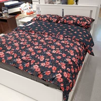 Ikea, пододеяльник, современная японская красная хлопковая наволочка, постельные принадлежности, подходит для весны и осени