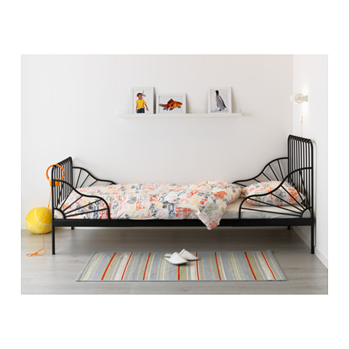 Milon Extra bed Giường trắng / đen Trẻ em giường sắt có kính thiên văn Giường công chúa Giường sinh viên IKEA mua trong nước - Giường giường