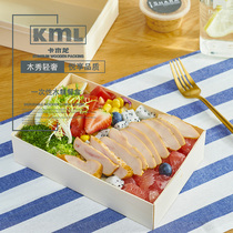 Carwood Dragon Woody Disposable Commercial Grandma High-end Eco-friendly Healthy Light Lavish Light Lavish Salad Fruit Box Packing Box