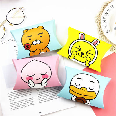 Cartoon animal pattern, colorful pillow-shaped gift box, packaging box, candy box, accessory box, biscuit box