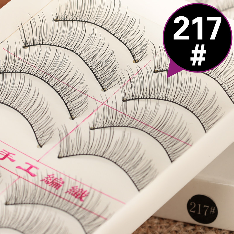 6盒台湾纯手工假睫毛217 216自然浓密卷翘纤长裸妆仿真学生眼睫毛
