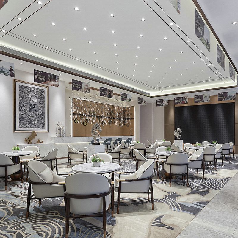 New Chinese sales office to negotiate tables and chairs combination modern light luxury hotel guest reception negotiation tables four chairs customized