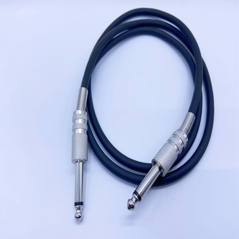 Pure copper 6 5 Audio line microphone power amplifier Mixer Guitar Sound line Black 6 35 Large two-core connecting line