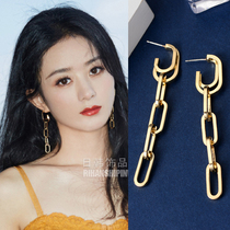 Zhao Liying summer season with earrings earrings 2021 New Tide Korean temperament Net red chain female chain length