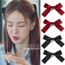 Red Jinchen with black bow hairclip this year small 2020 new net red head clip female