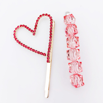 Side advanced one-word duckbill clip hairclip Net red 2020 new clip headgear temperament rhinestones