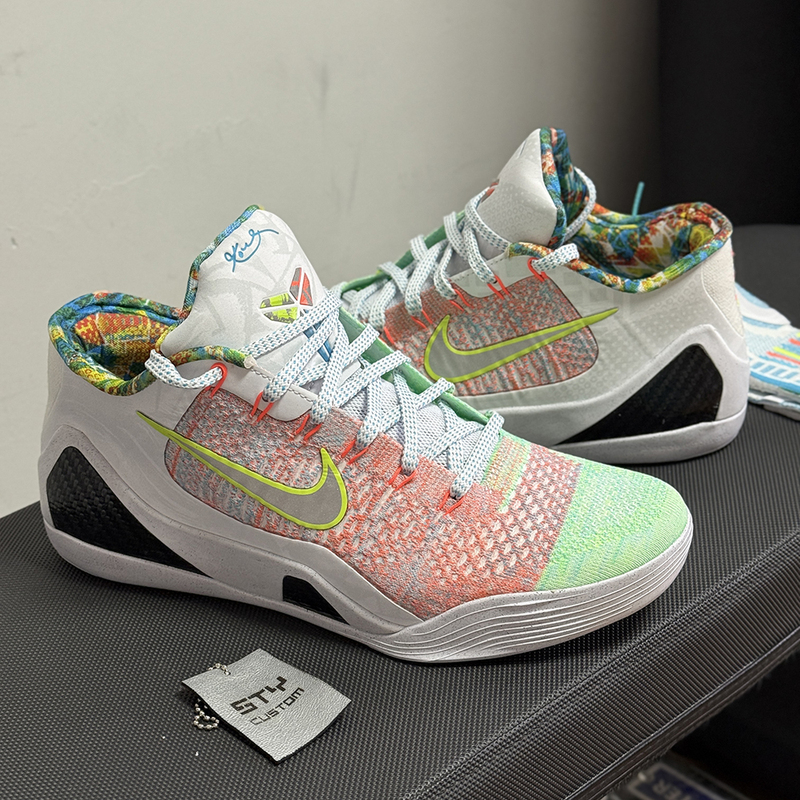 Nike Kobe 9 What the Kobe 9 White-Orange-Green Zk9 High-Top to Low-Top Convertible Basketball Shoes Nike Kobe 9 What the Kobe 9 White-Orange-Green Zk9 High-Top to Low-Top Convertible Basketball Shoes