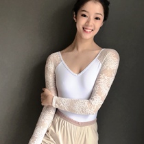 Dance Republic summer fresh and elegant white dance ballet lace one-piece dress mid-sleeve long-sleeved two models