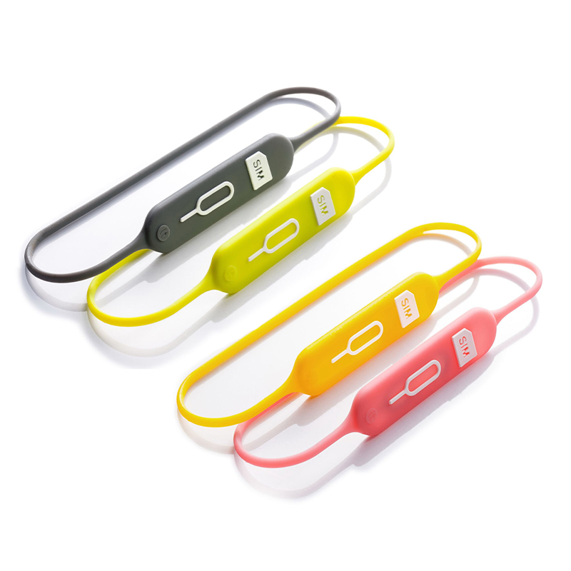 SIM card containing line portable S-keeper mobile phone taking card needle accommodating bag travel abroad anti-throw silicone strap