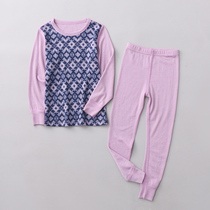 100%pure wool girls  thermal underwear round neck suit childrens ultra-fine Merino wool autumn clothes autumn pants big child