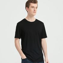  Merino high branch European code thin wool 150g short-sleeved solid color round neck outdoor sports quick-drying air-permeable loose t-shirt