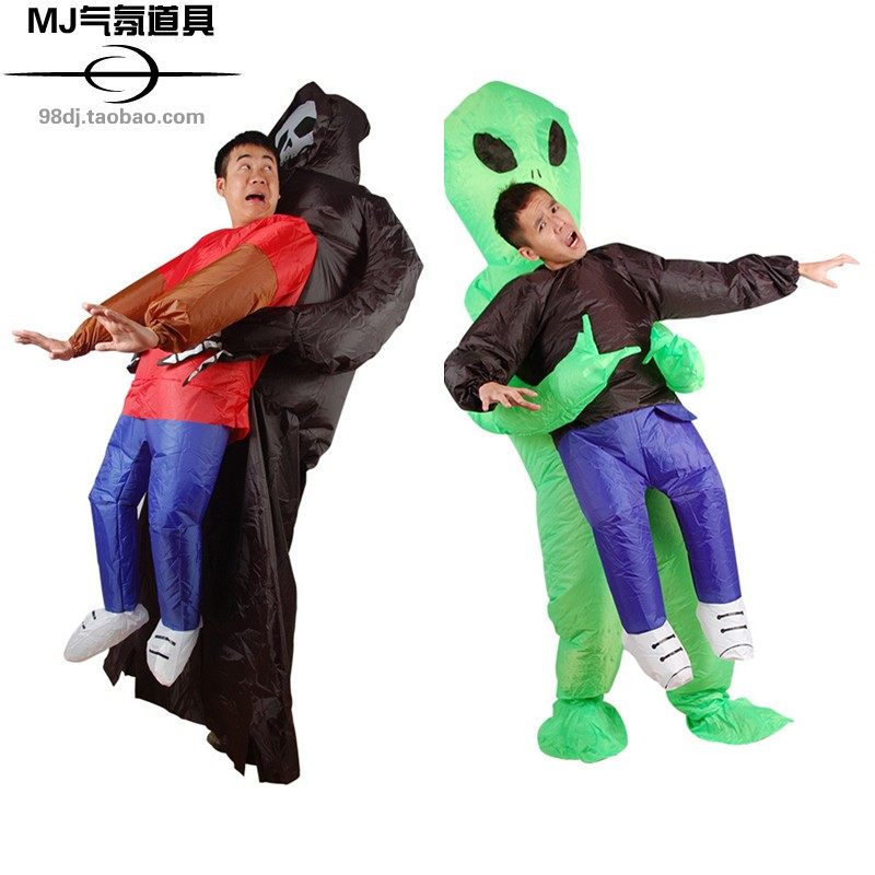 Halloween Alien Popular Model Music Festival Douyin Bar Nightclub Funny Props Hip Hop Black Inflatable Doll Costume