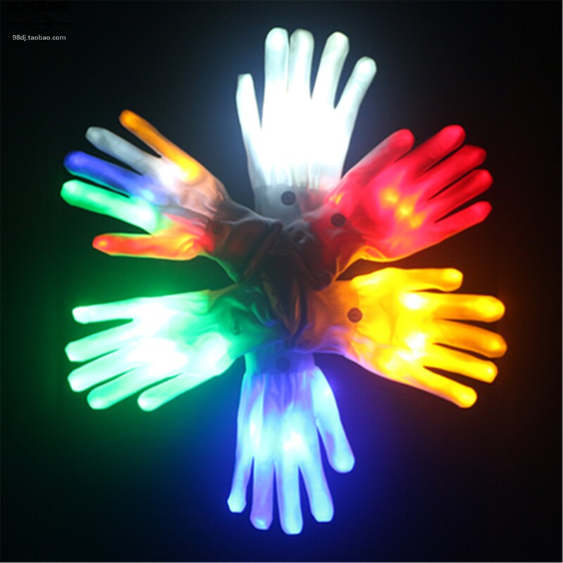 Glowing Gloves Led Luminous Fluorescent Colorful Bar Nightclub Atmosphere Props Universal Hand Shadow Dance Performance Supplies