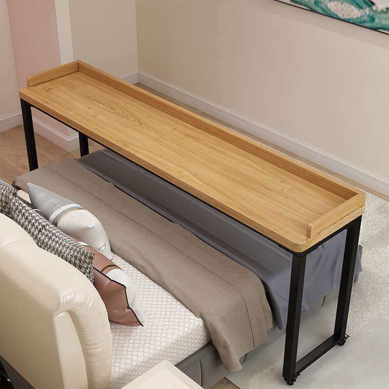 Solid wood cross-bed table removable computer table bedside table lazy table bed with desk long table bedroom custom-made