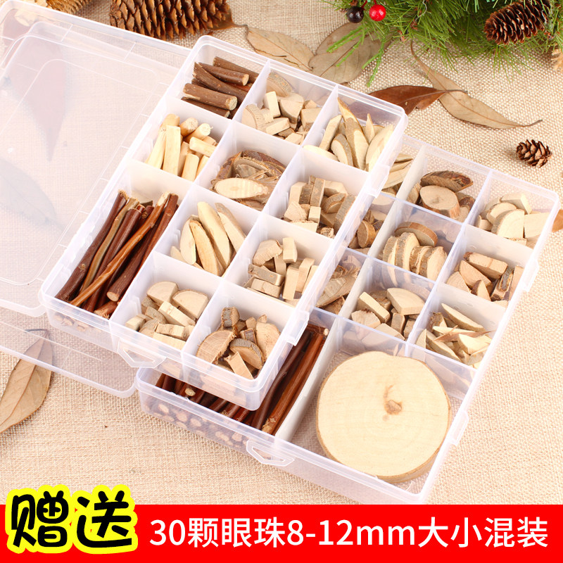 Children Christmas Handmade Diy Material Supplies Twigs Pine Nuts Nursery Log Trunks Wood Pieces Decorative Boxed