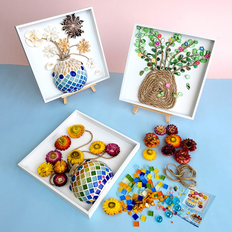 Handmade Kidsren's DIY Mosaic White Tray Painting Decorative Painting LAOSHU Materials Educational Creative Family Interactive Toys