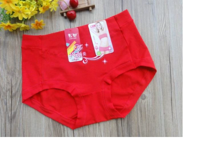 Authentic Caiti 30961 eo cao cotton rắn màu boxer đồ lót nữ kích thước lớn thoải mái thoáng khí 4 quần lót đùi cho nữ