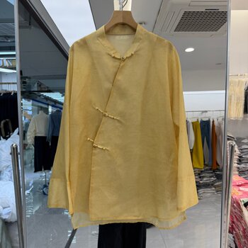 2026 spring new popular women's clothing new chinese style slightly see-through tops loose slimming stand-up collar chinese style vest