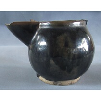 The Ming Dynasty black glaze big mouth pot with old antique porcelain