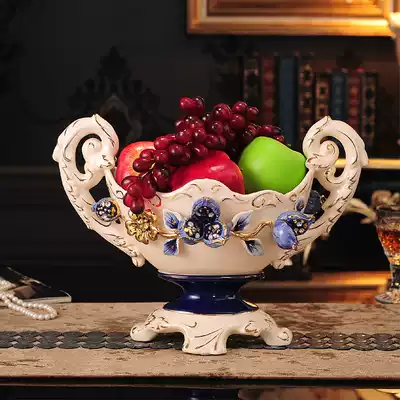 European-style fruit plate fruit plate luxury ceramic large set home creative living room fruit plate home decoration ornaments