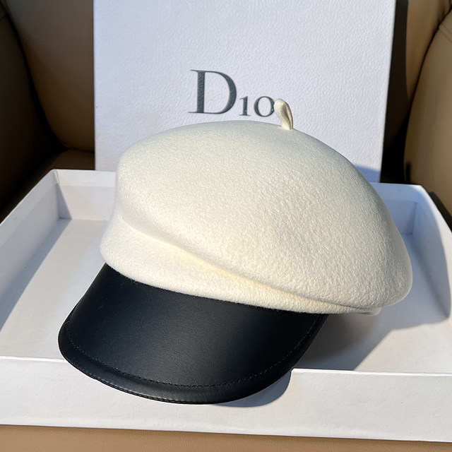 Japanese autumn and winter retro wool three-dimensional equestrian cap sweet temperament peaked cap versatile newsboy elegant cashmere England