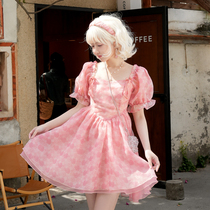 Crystal Rose-side with white-waist dress with thin bubble sleeve Princess Small Crusade Creative Creative Creative Creative Creative Creative Creative Creet