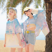Sunshine Beach Short Sleeve Clothes Loose Small Non-Collide Top-collar Meat-shade Beach Original Womens Tribe