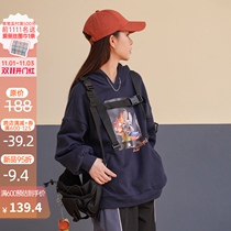 Crazy animal City original creation female tribe personality retro sports style plus velvet sweater female print coat Autumn Tide cool