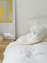 Pure white minimalist 60 pure cotton satin velvet cotton plain ins Nordic style hotel bed and breakfast bedding four-piece set