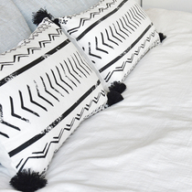 DAISYHOME Nordic ins wind pillow Pure cotton geometric pattern bedside sofa waist pillow cushion cover