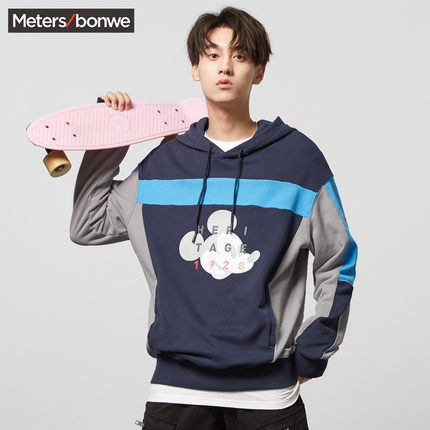美特斯邦威卫衣男连帽2018新款秋季休闲迪士