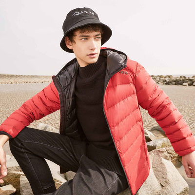 【美特邦威】男款轻薄连帽羽绒服