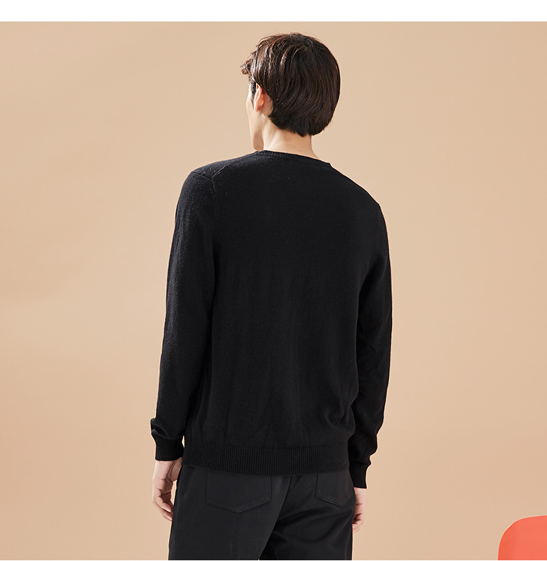Áo len cashmere métbonwe nam mùa đông áo thun cổ chữ V ấm nhẹ áo len dài tay thủy triều 601378 áo da nam cao cấp