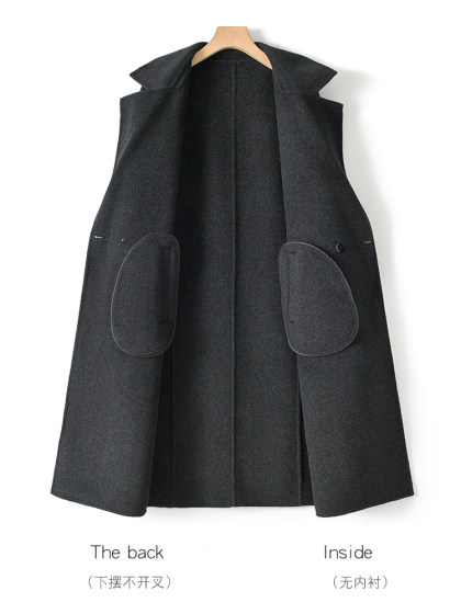 冬季中长款双面羊绒大衣男双排扣西装领羊毛呢子外过膝务修身风衣