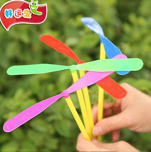 Large non-luminous bamboo dragonfly hand rubbing double flying leaf plastic Flying Fairy Frisbee children's educational toys
