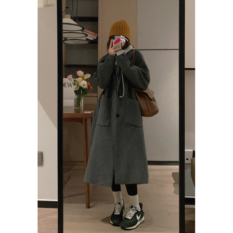 2021 What to do about the new small sub-woolen coat in the autumn winter of the son-in-autumn, the long version of the thickened Hepburn Wind Day