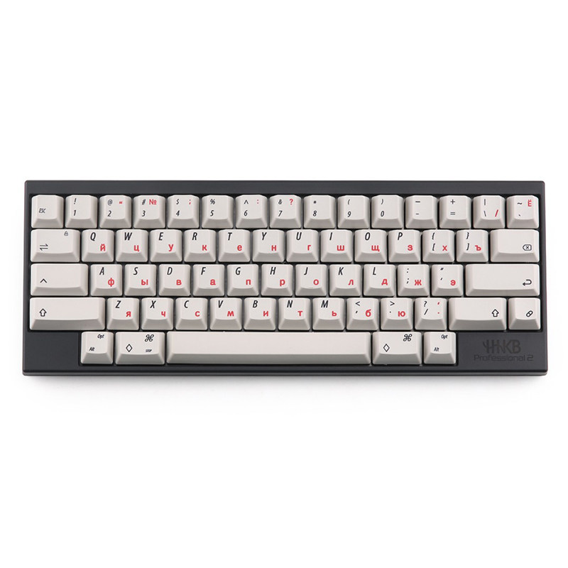 KBDfans Electrostatic Content Keyboard Keycap Hot Sublimation Grey White Red Russian Keycap Crater Keycap Inclined Font