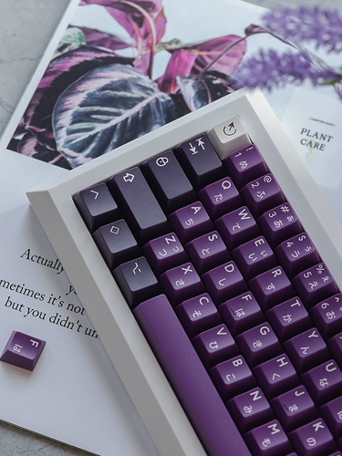 PBTFANS Purpurite Amel -кристаллические шапки с механическими клавишами оригинальный высокий материал ABS Два -колор/три -роз