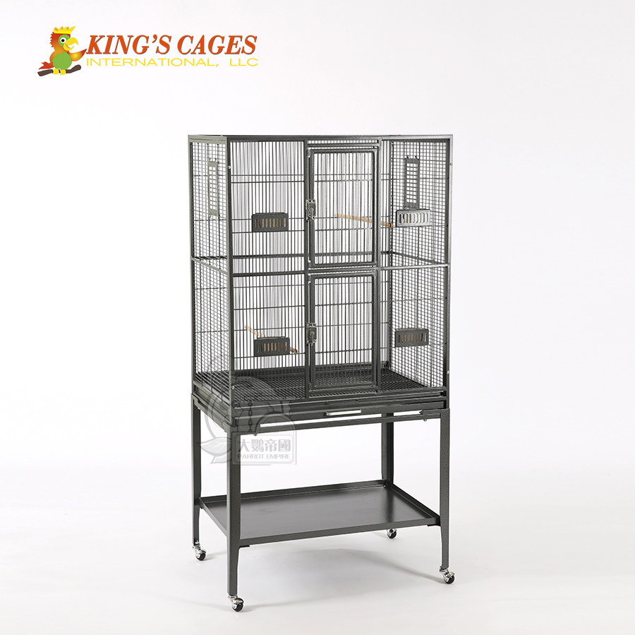 Imported Kim's luxurious double door group bird cage gold silky tiger leather small parrot Keck small and medium parrot cage