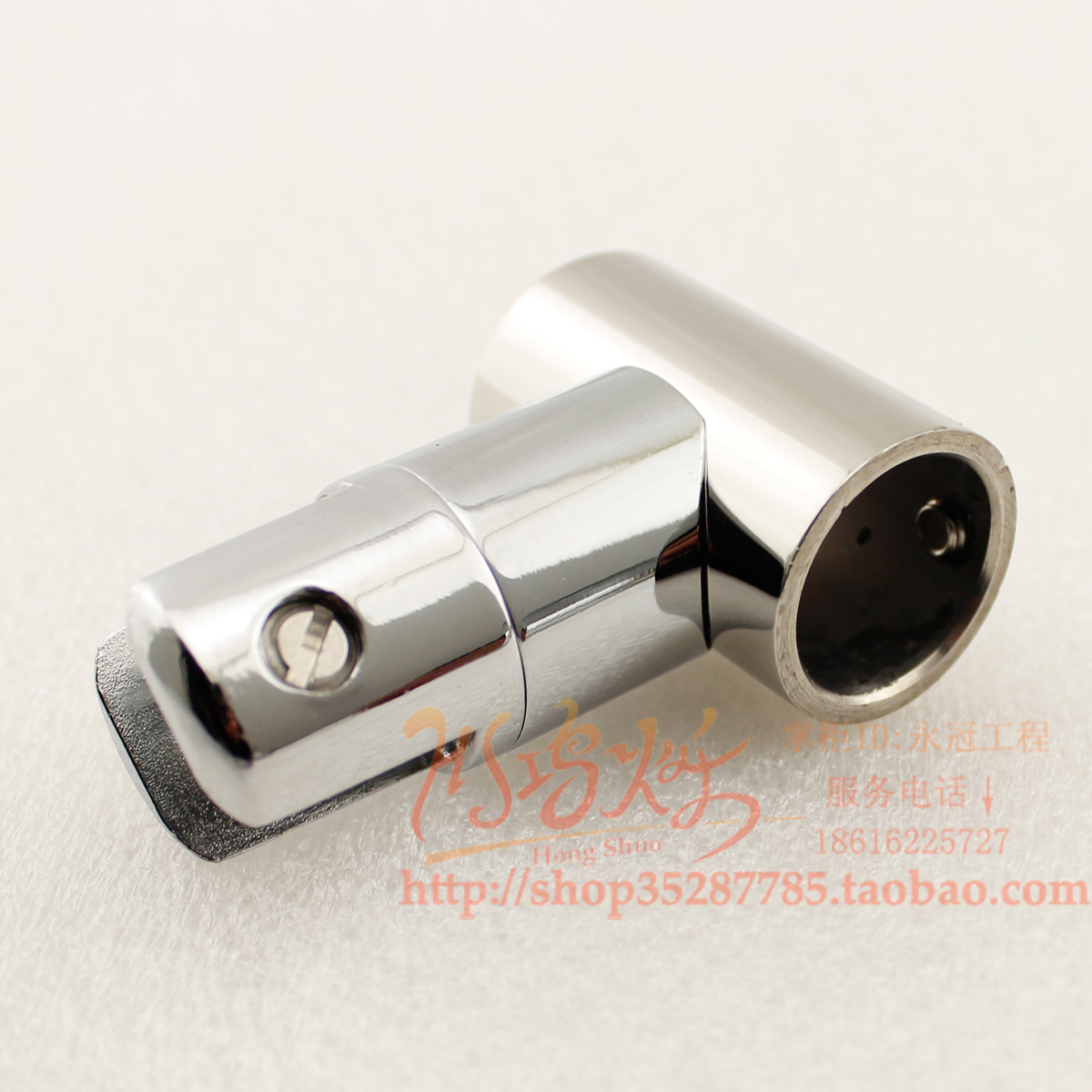 Shower room fixed pull rod head stainless steel connector head 19MM double-pass bathroom partition glass clip support rod accessories
