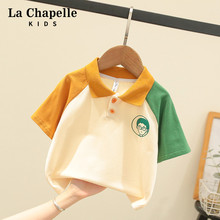 La Chapelle Boys Short sleeved T-shirt 2024 Summer New Children's Polo Shirt Children's Pure Cotton Top Trendy Baby