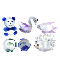 Crystal swan small animal ornaments Home decorations Mobile phone counter decorations Pig bear goldfish Hedgehog