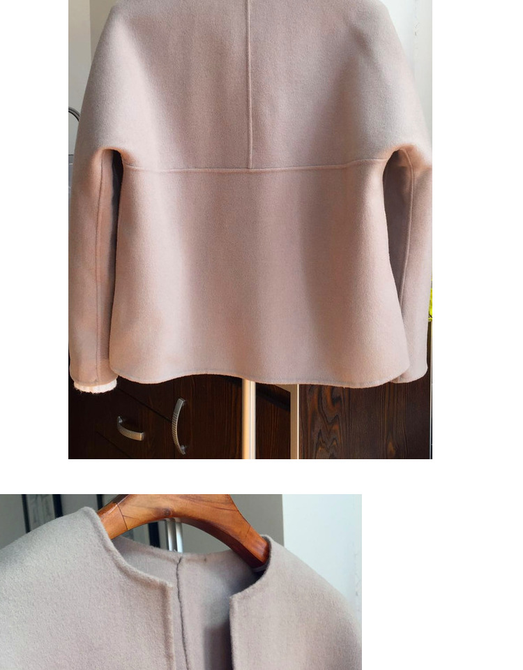 Đặc biệt hàng ngày mới ngắn tay- khâu đôi phải đối mặt với cashmere tops len 18 phụ nữ đầu v- cổ áo khoác Hàn Quốc áo khoác măng tô nữ