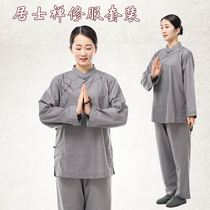 Zen Imagery Chinese Style Chinese Style Tea Art Clothing Chinese Style Tea Suit Zen Fu Hanfu Women Summer Dish Clasp Retro and Tang Costume Buddha
