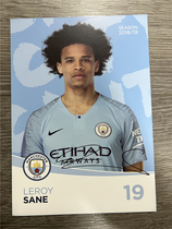 Sane Official Card White Card Manchester City Manchester City 2018-2019 Season Premier League 7 inches